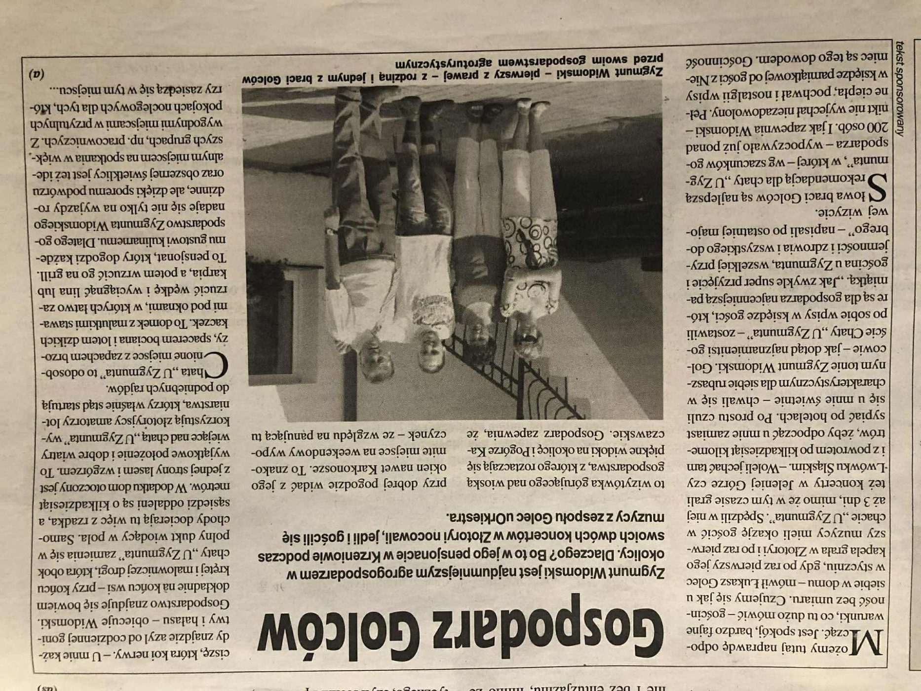 Artykuł prasowy – Gospodarz Golców, Agroturystyka u Zygmunta