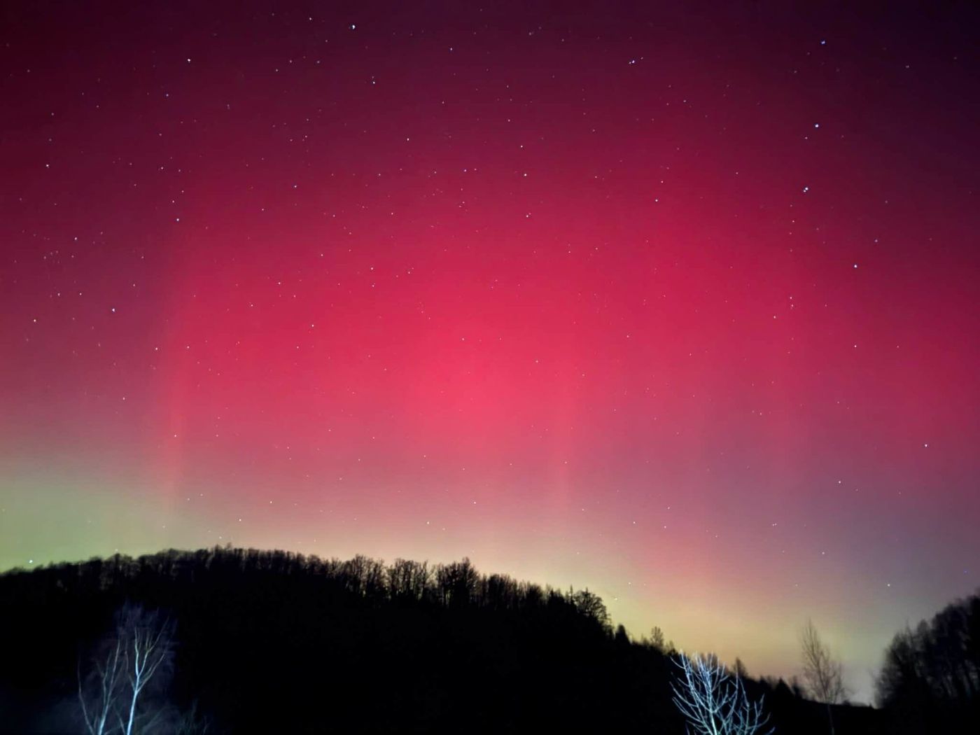 Zorza polarna widoczna z Agroturystyki u Zygmunta